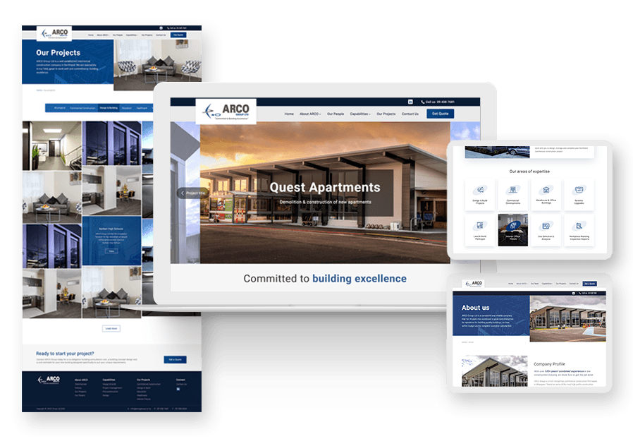 Pathu Systems created the website for construction company ARCO to present their services